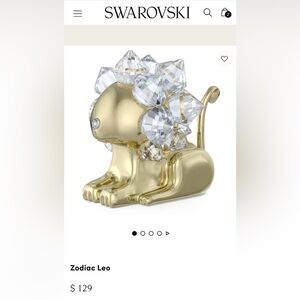 Swarovski Gold Crystal Lion Figurine